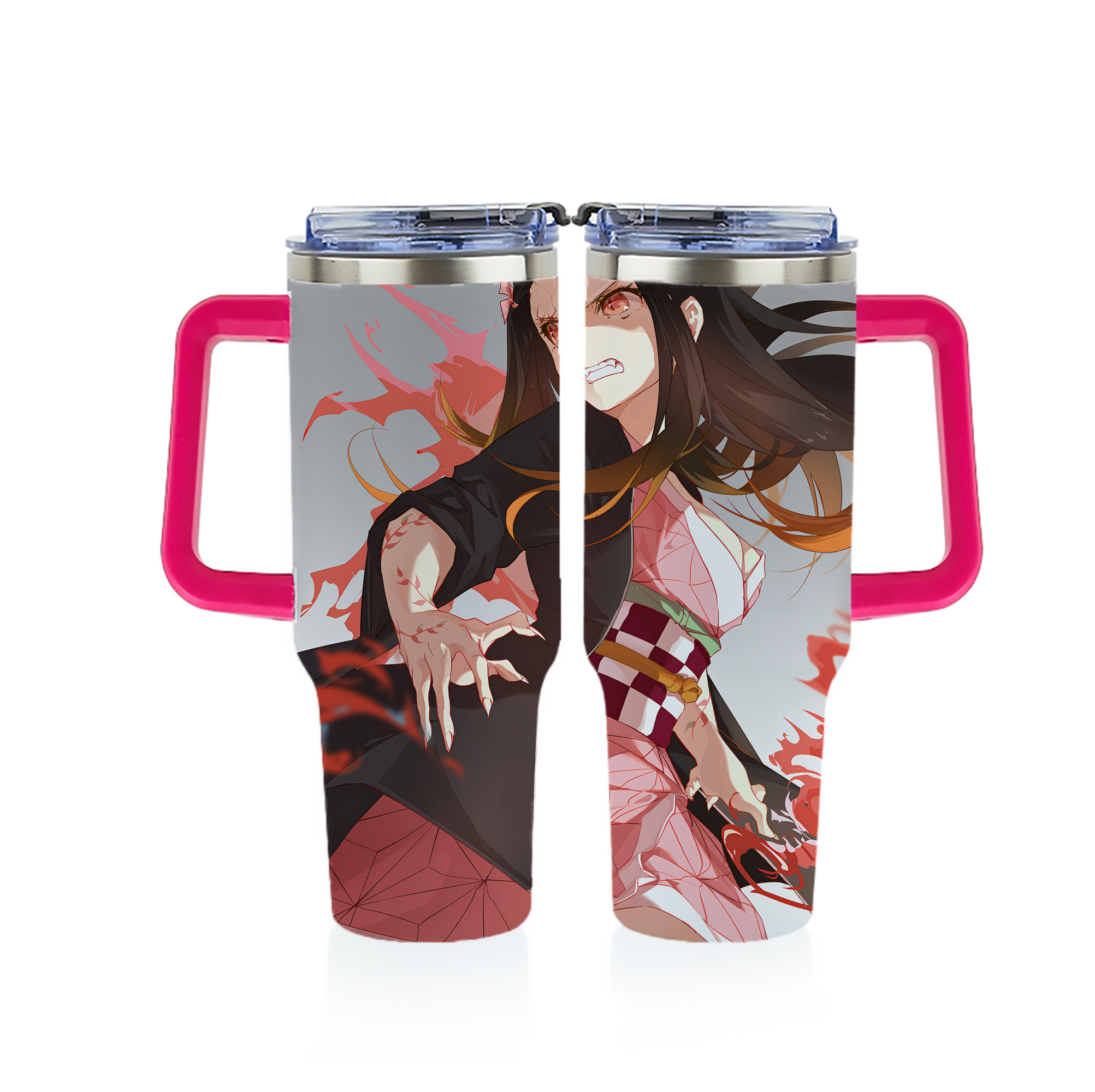 （画像用） 鬼滅の刃（きめつのやいば）竈門 禰󠄀豆子／かまど ねずこ Kamado Nezuko 1200ｍLフルプリント車用タンブラー